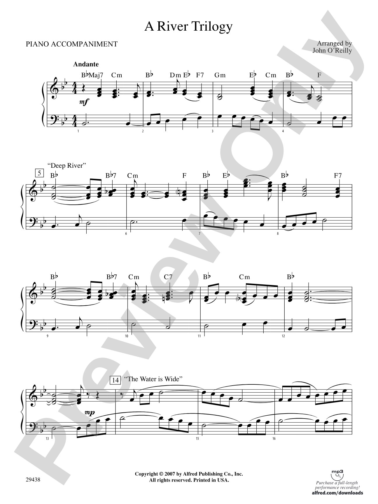 A River Trilogy: Piano Accompaniment
