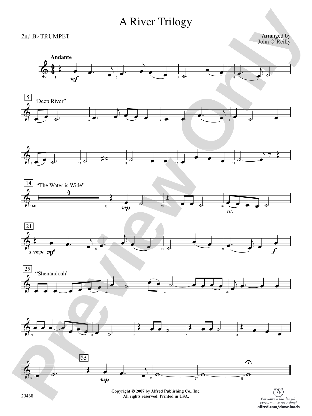 A River Trilogy: 2nd B-flat Trumpet