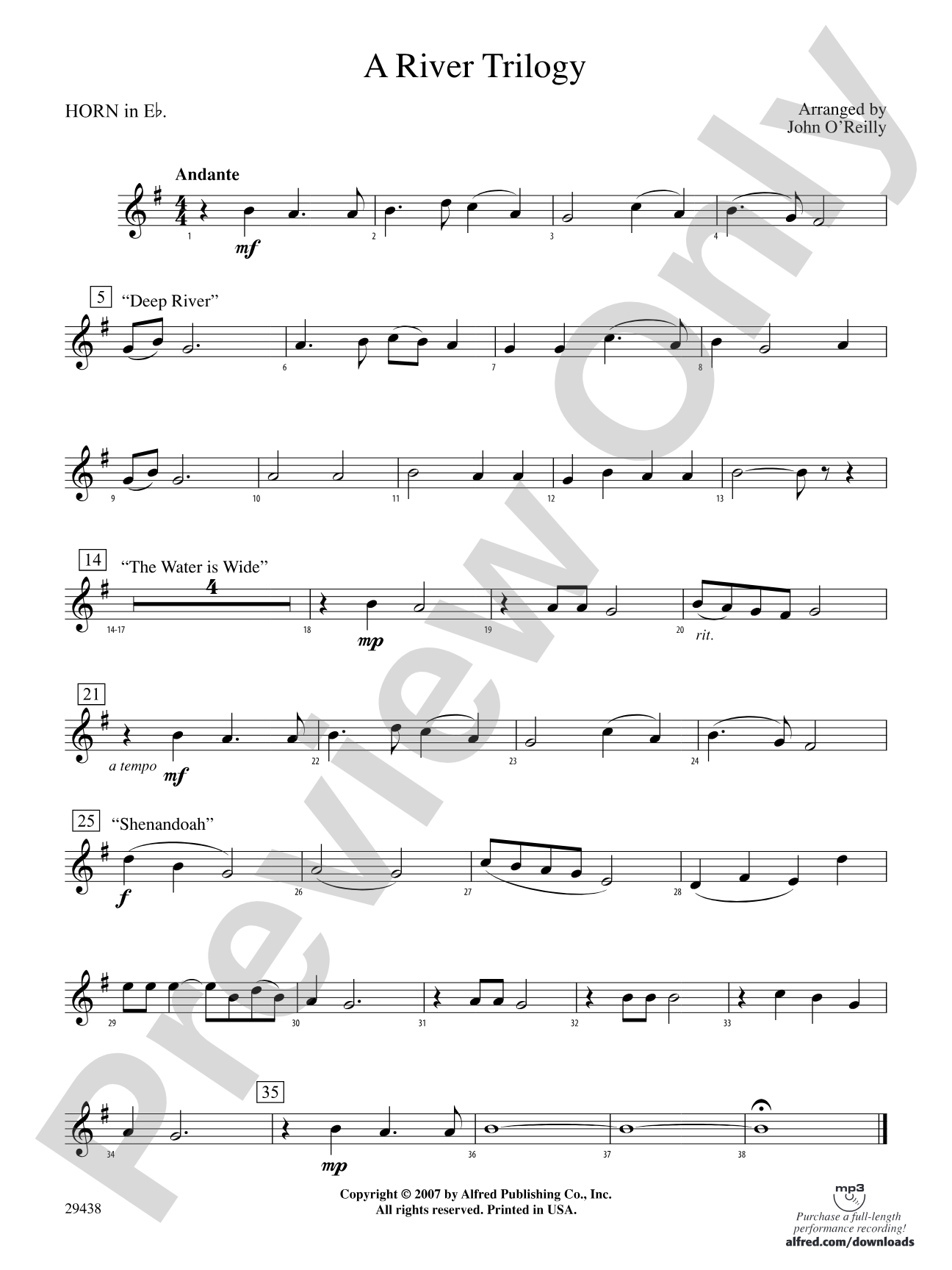 A River Trilogy: (wp) 1st Horn in E-flat