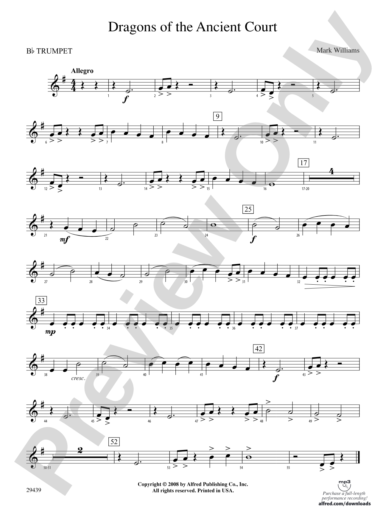 Dragons of the Ancient Court: 1st B-flat Trumpet