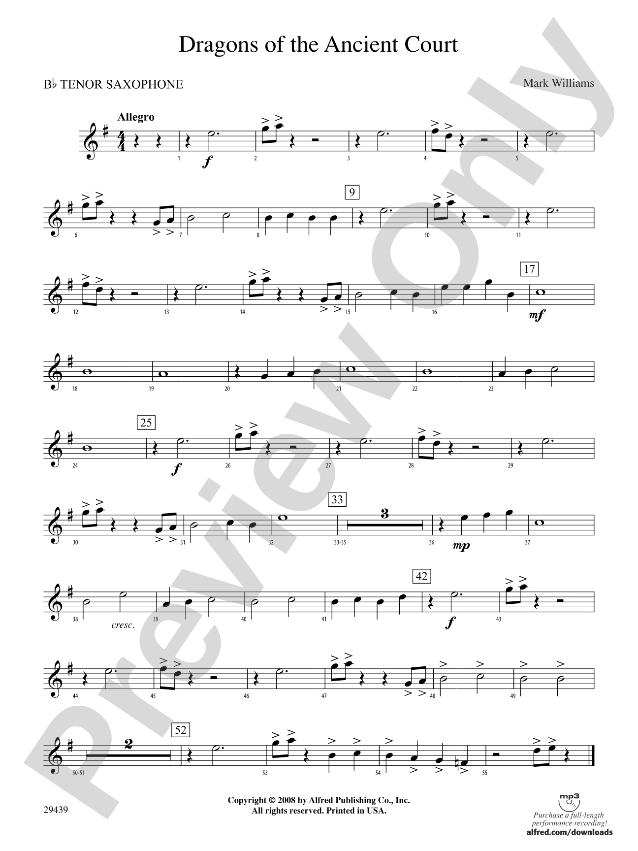 Dragons of the Ancient Court: B-flat Tenor Saxophone