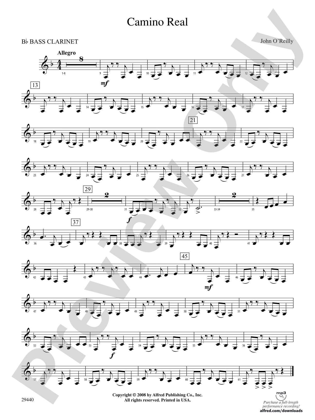 Camino Real: B-flat Bass Clarinet