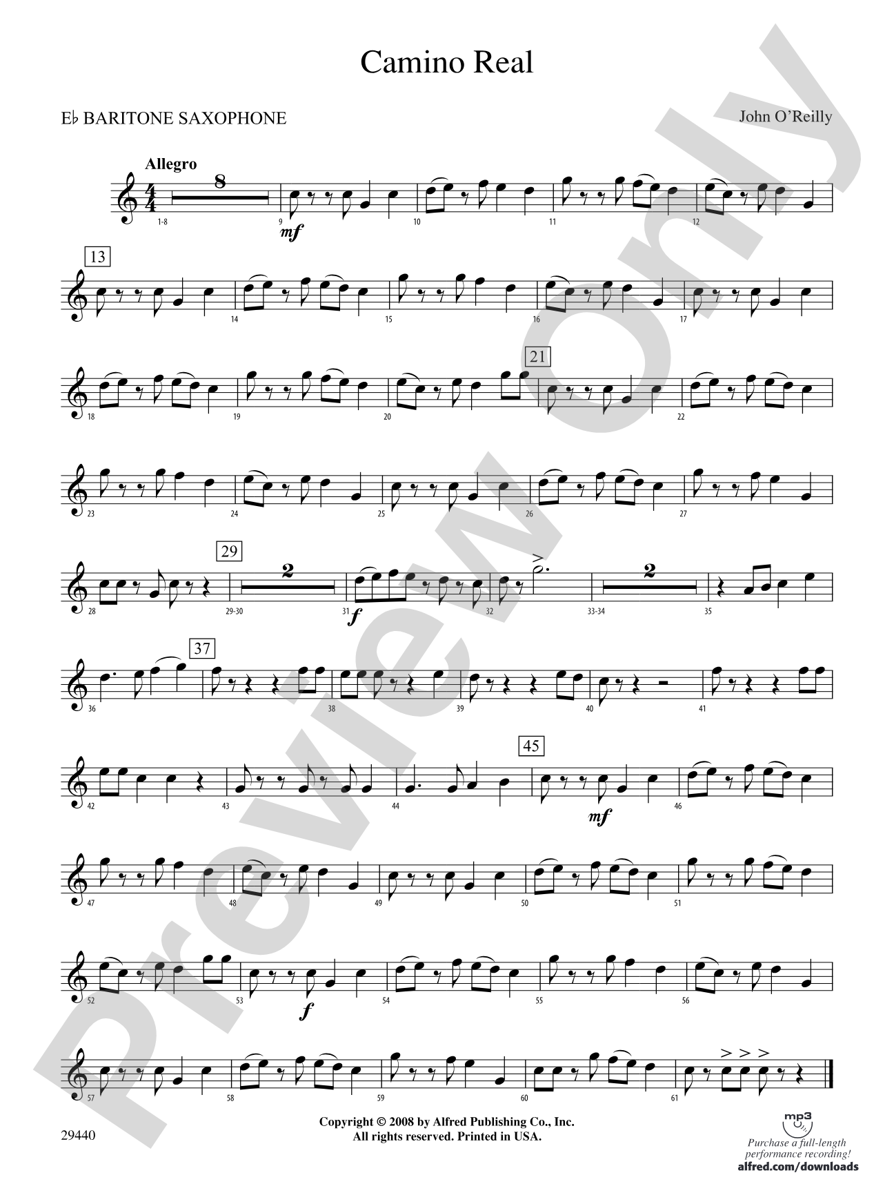 Camino Real: E-flat Baritone Saxophone