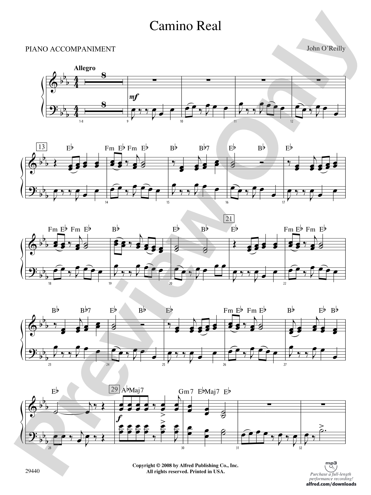 Camino Real: Piano Accompaniment