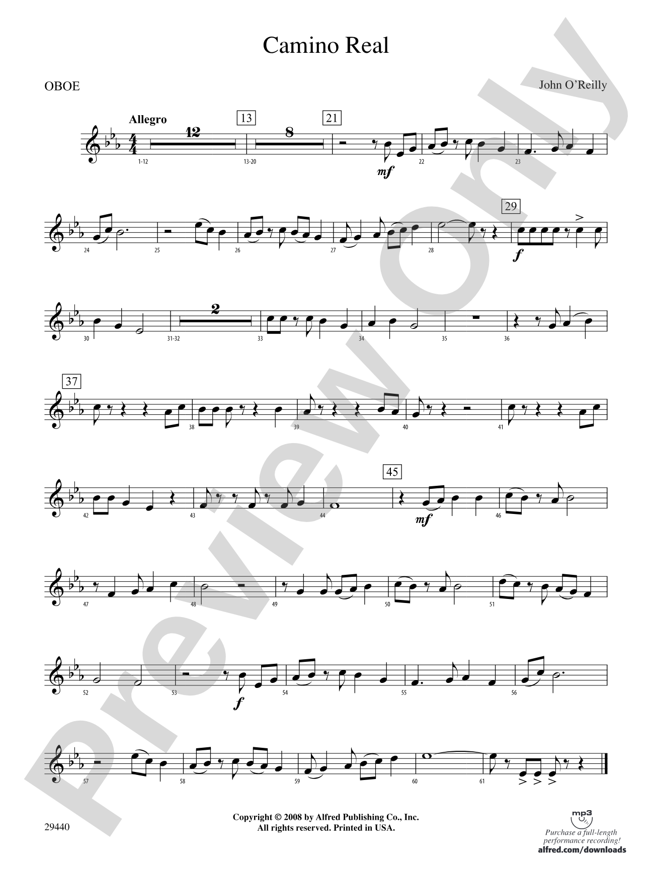 Camino Real: Oboe