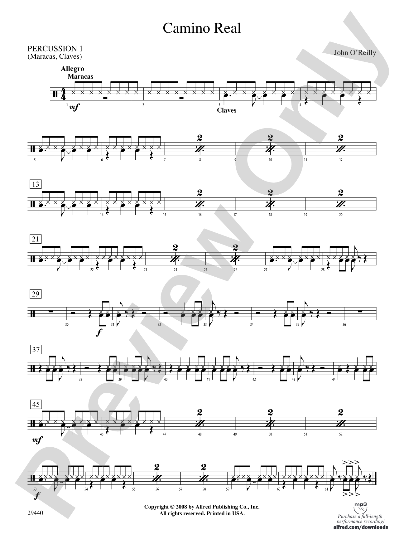 Camino Real: 1st Percussion