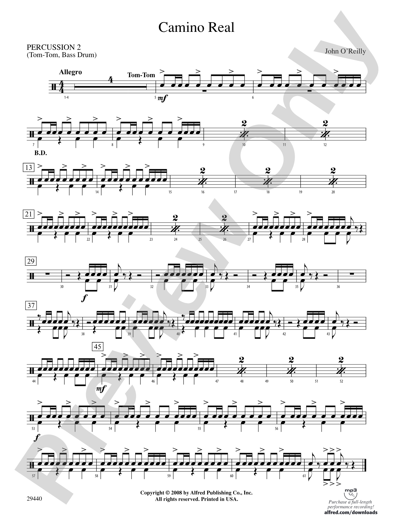 Camino Real: 2nd Percussion