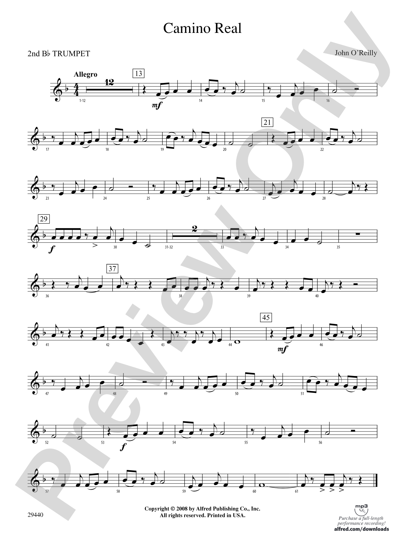 Camino Real: 2nd B-flat Trumpet