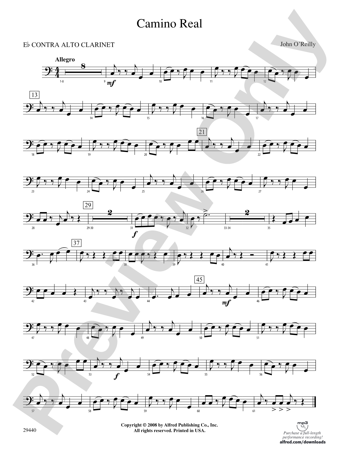 Camino Real: (wp) E-flat Contrabass Clarinet