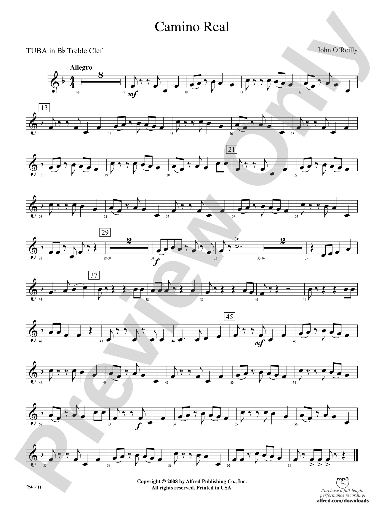 Camino Real: (wp) B-flat Tuba T.C.
