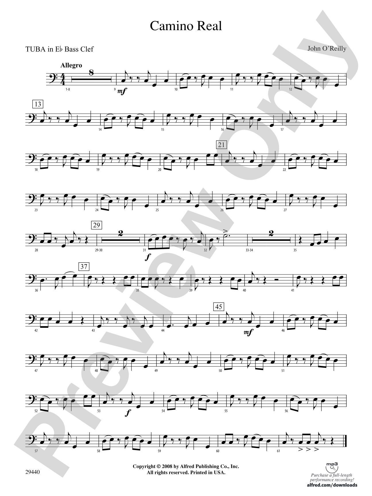 Camino Real: (wp) E-flat Tuba B.C.