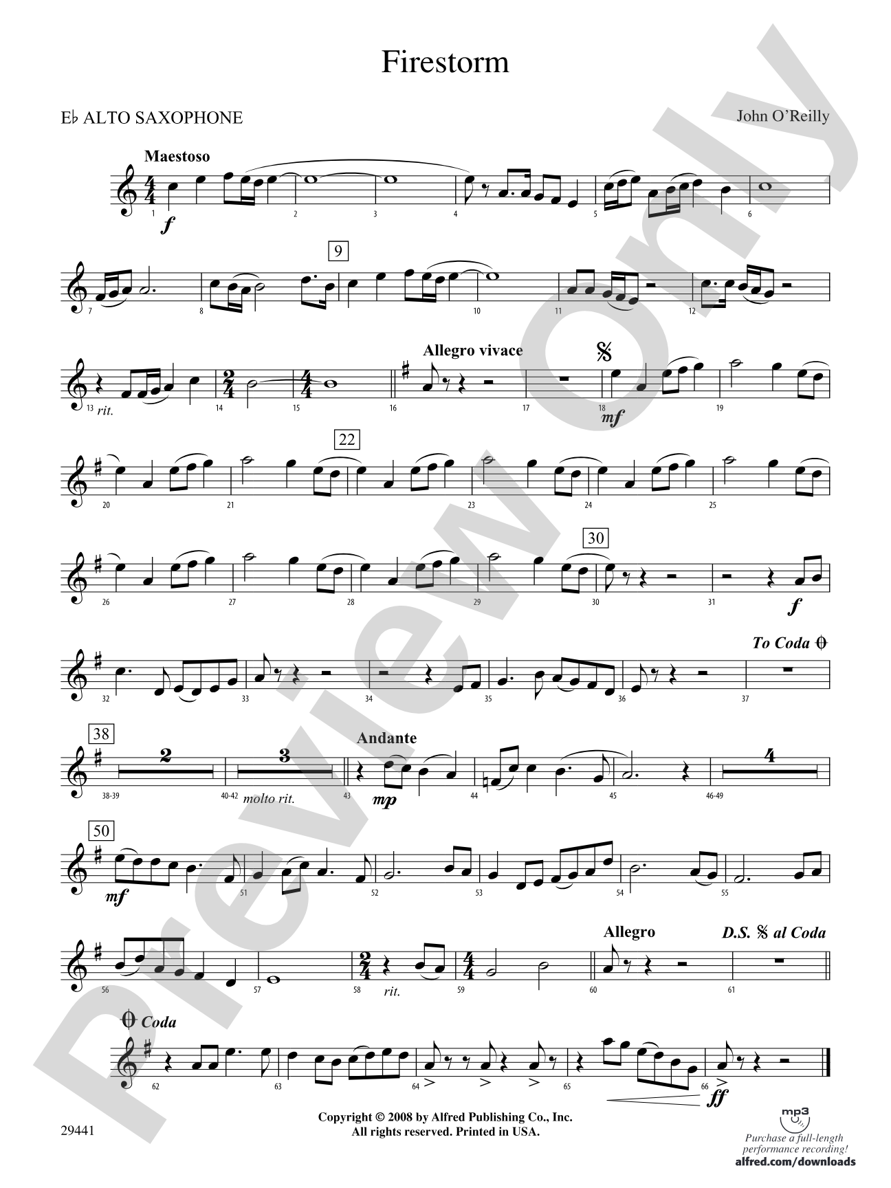 Firestorm: E-flat Alto Saxophone