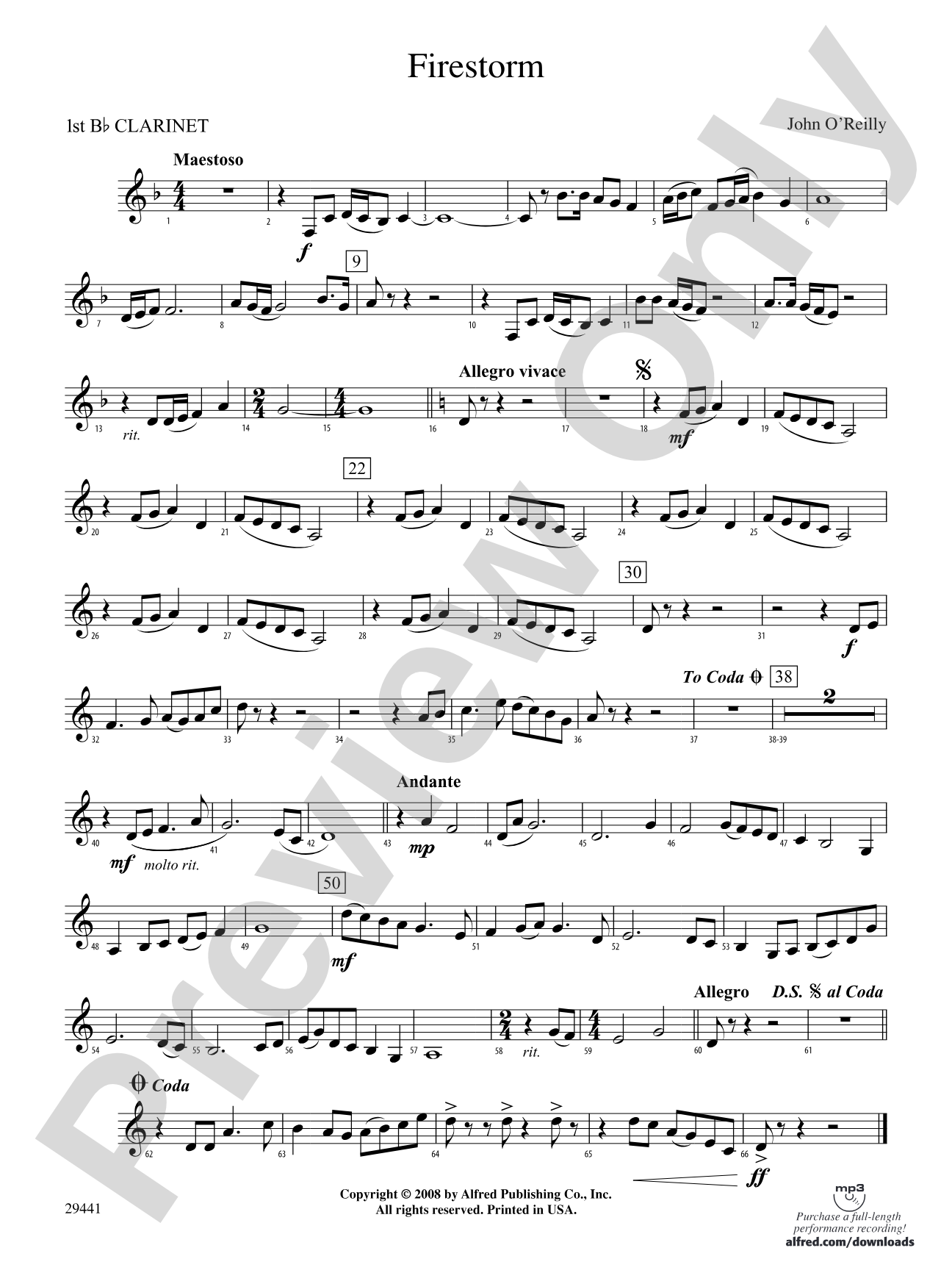 Firestorm: 1st B-flat Clarinet