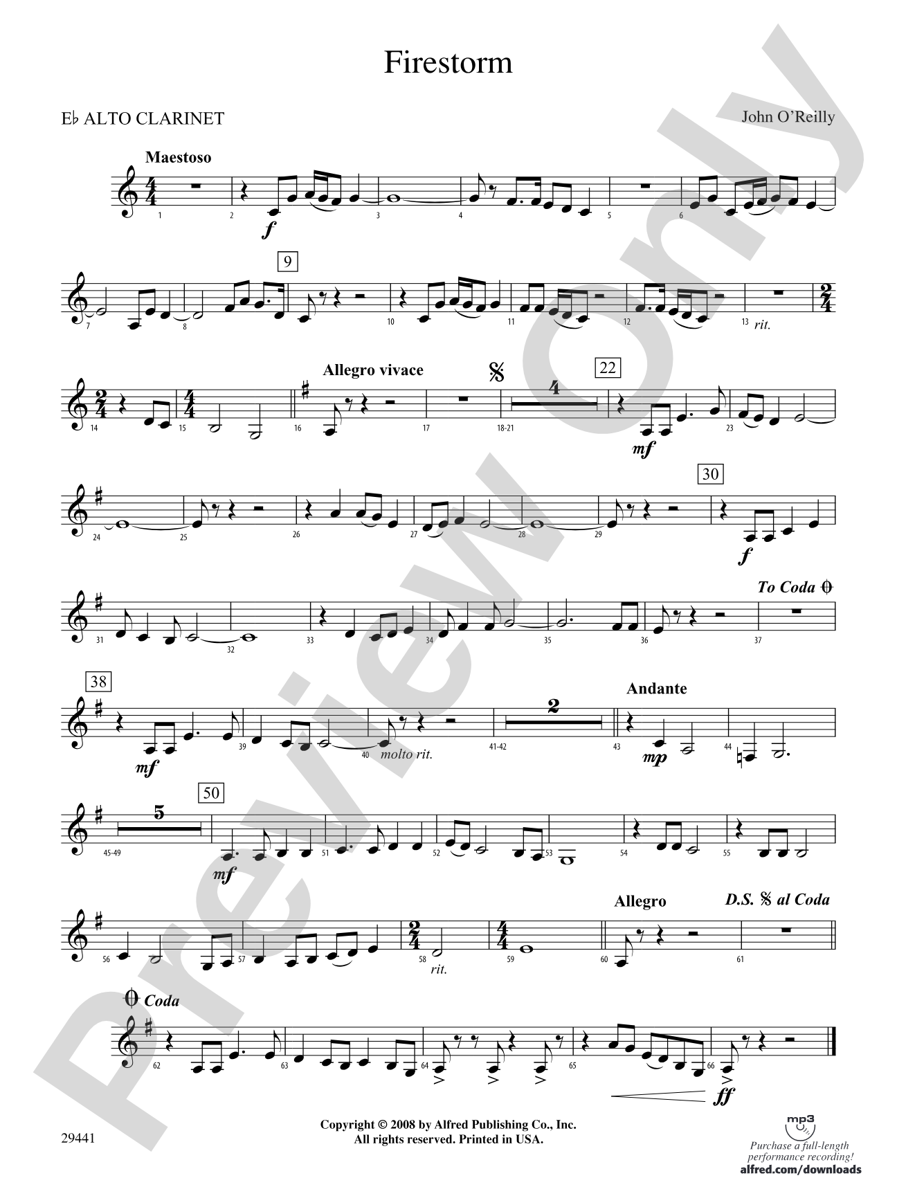 Firestorm: (wp) E-flat Alto Clarinet