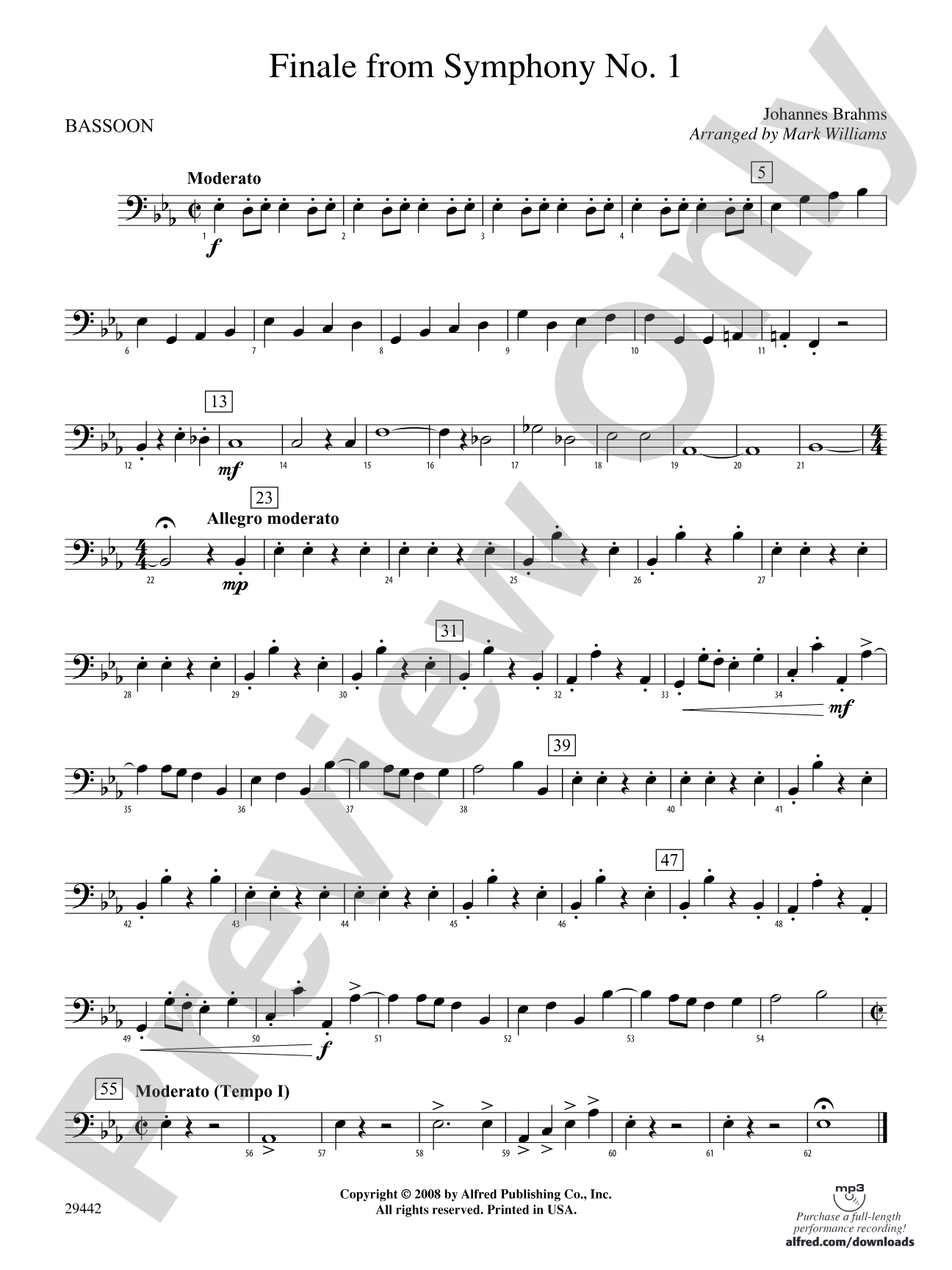 Finale from Brahms's Symphony No. 1: Bassoon