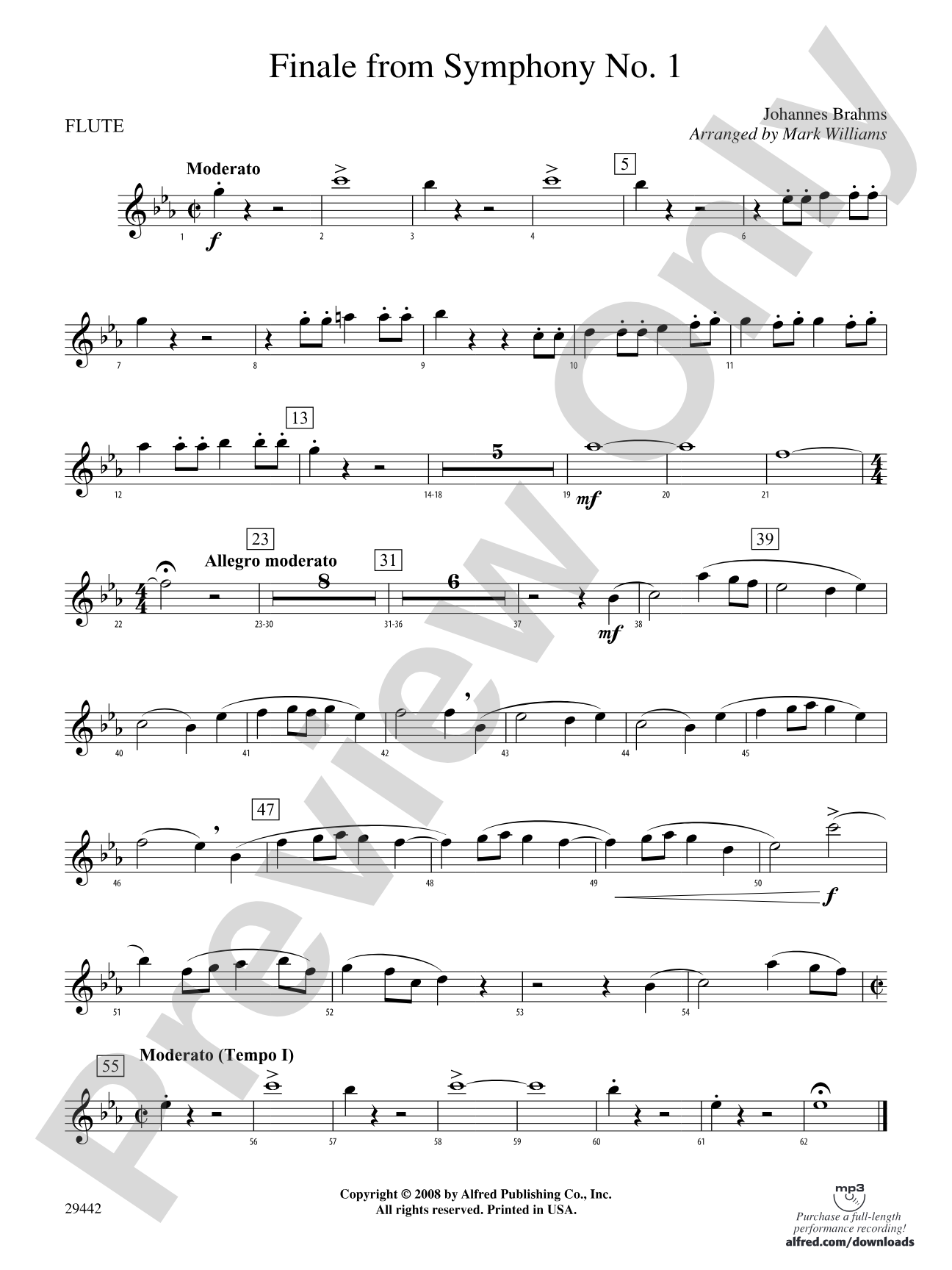 Finale from Brahms's Symphony No. 1: Flute