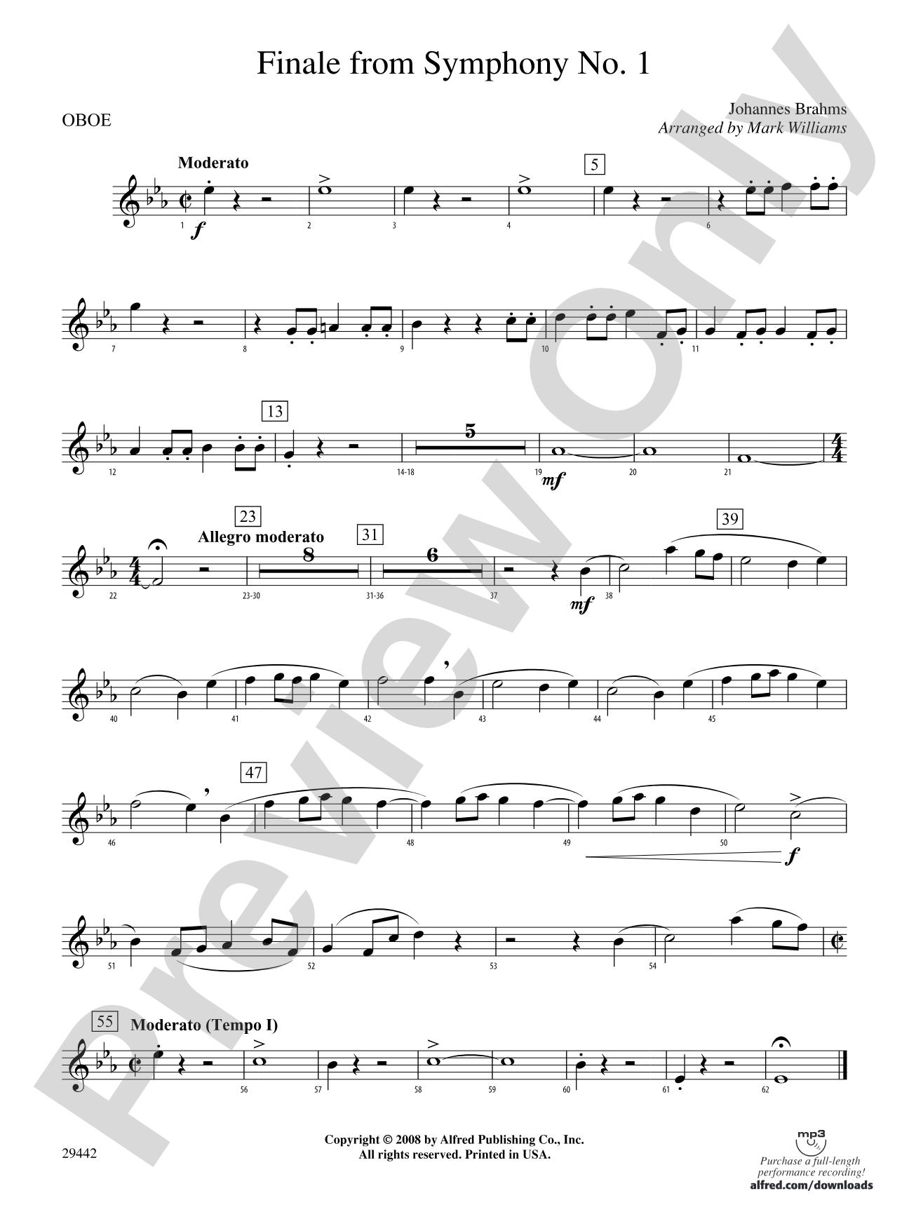 Finale from Brahms's Symphony No. 1: Oboe