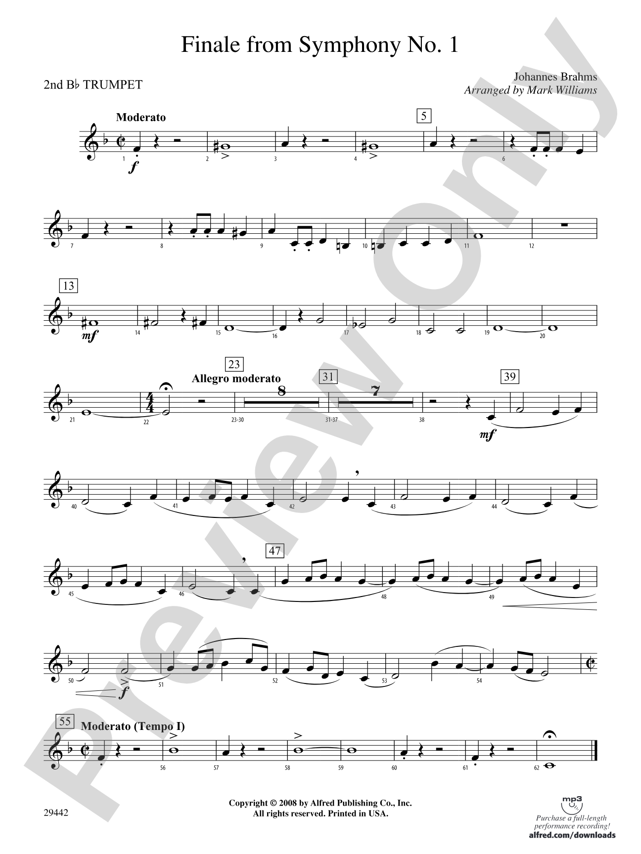 Finale from Brahms's Symphony No. 1: 2nd B-flat Trumpet