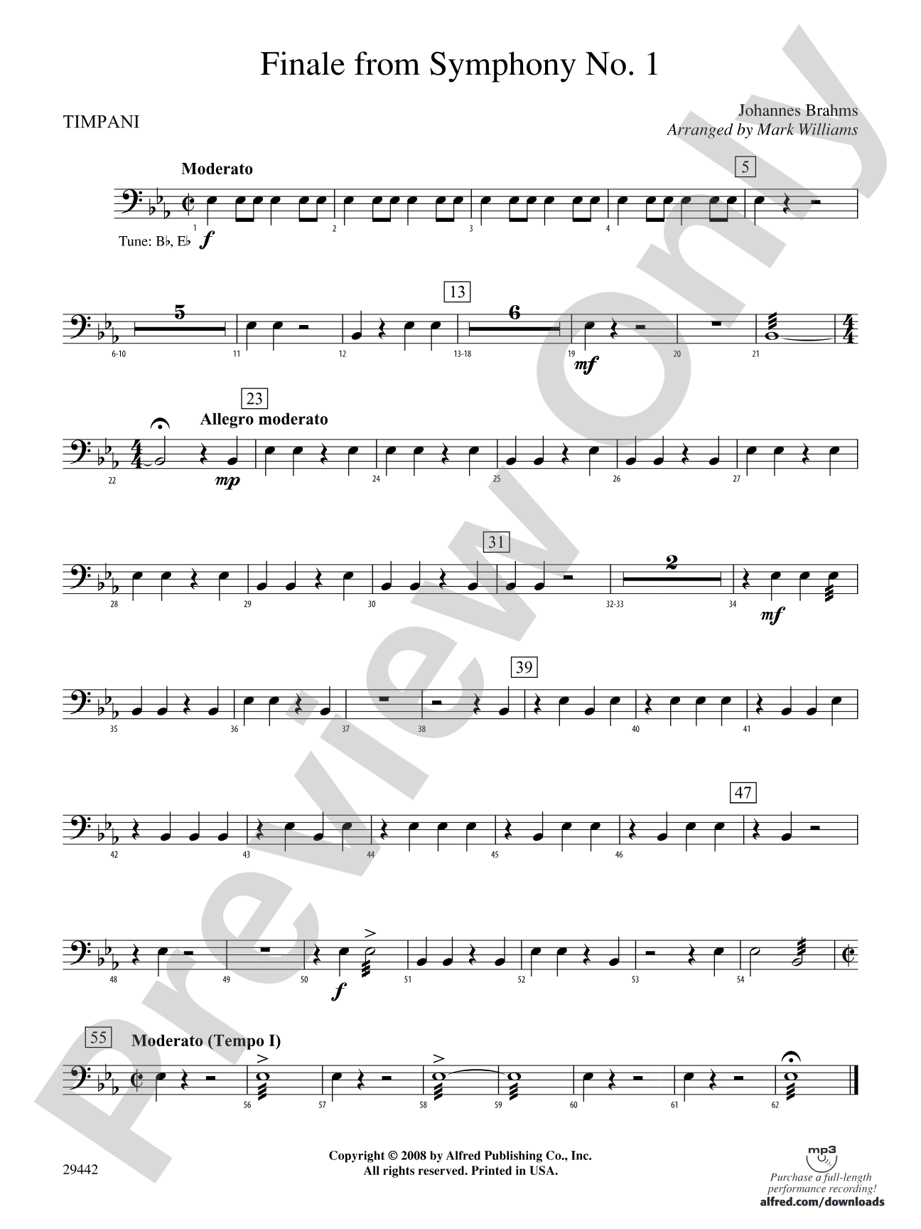 Finale from Brahms's Symphony No. 1: Timpani