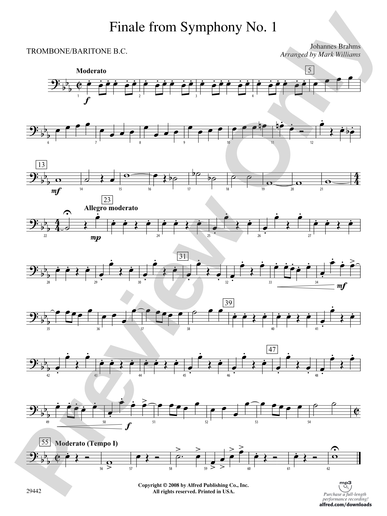 Finale from Brahms's Symphony No. 1: 1st Trombone