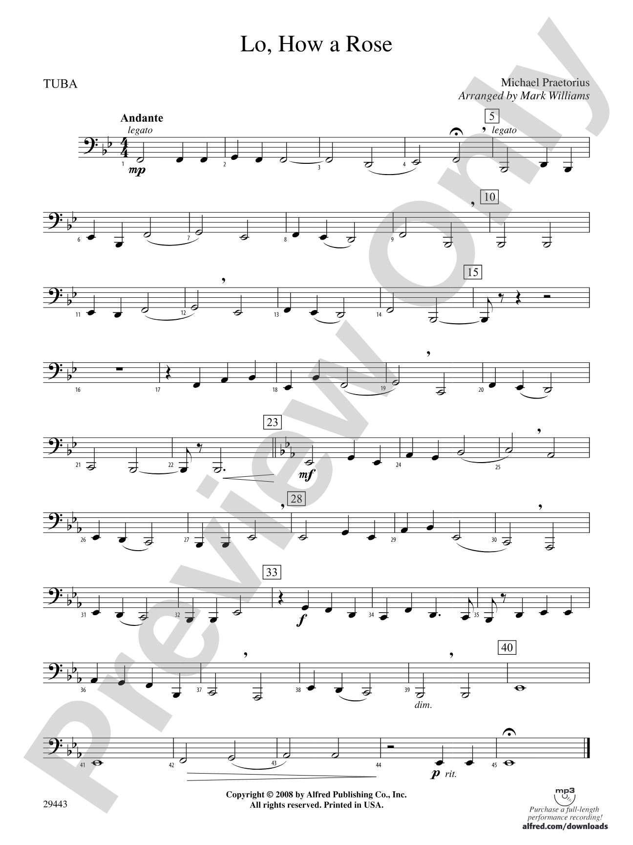 Lo, How a Rose: Tuba