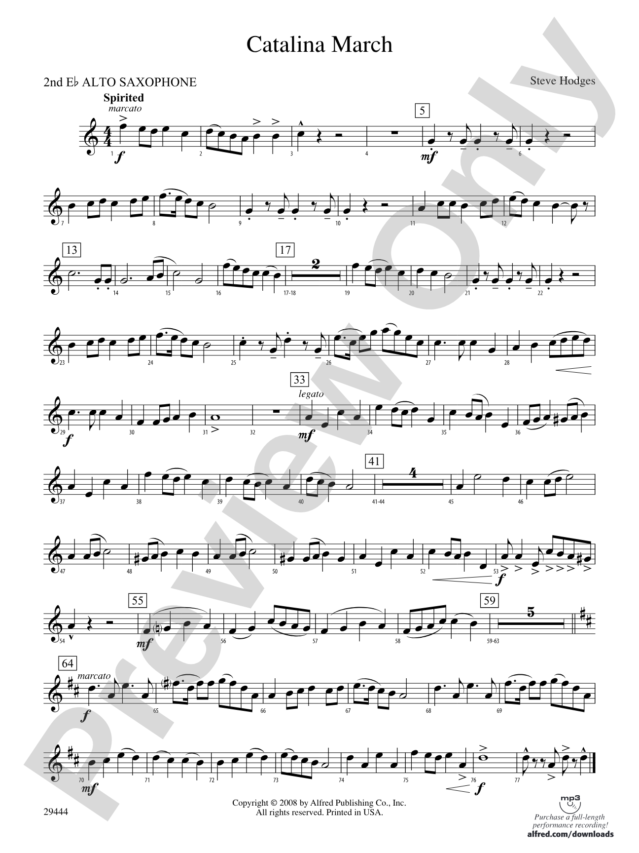 Catalina March: 2nd E-flat Alto Saxophone