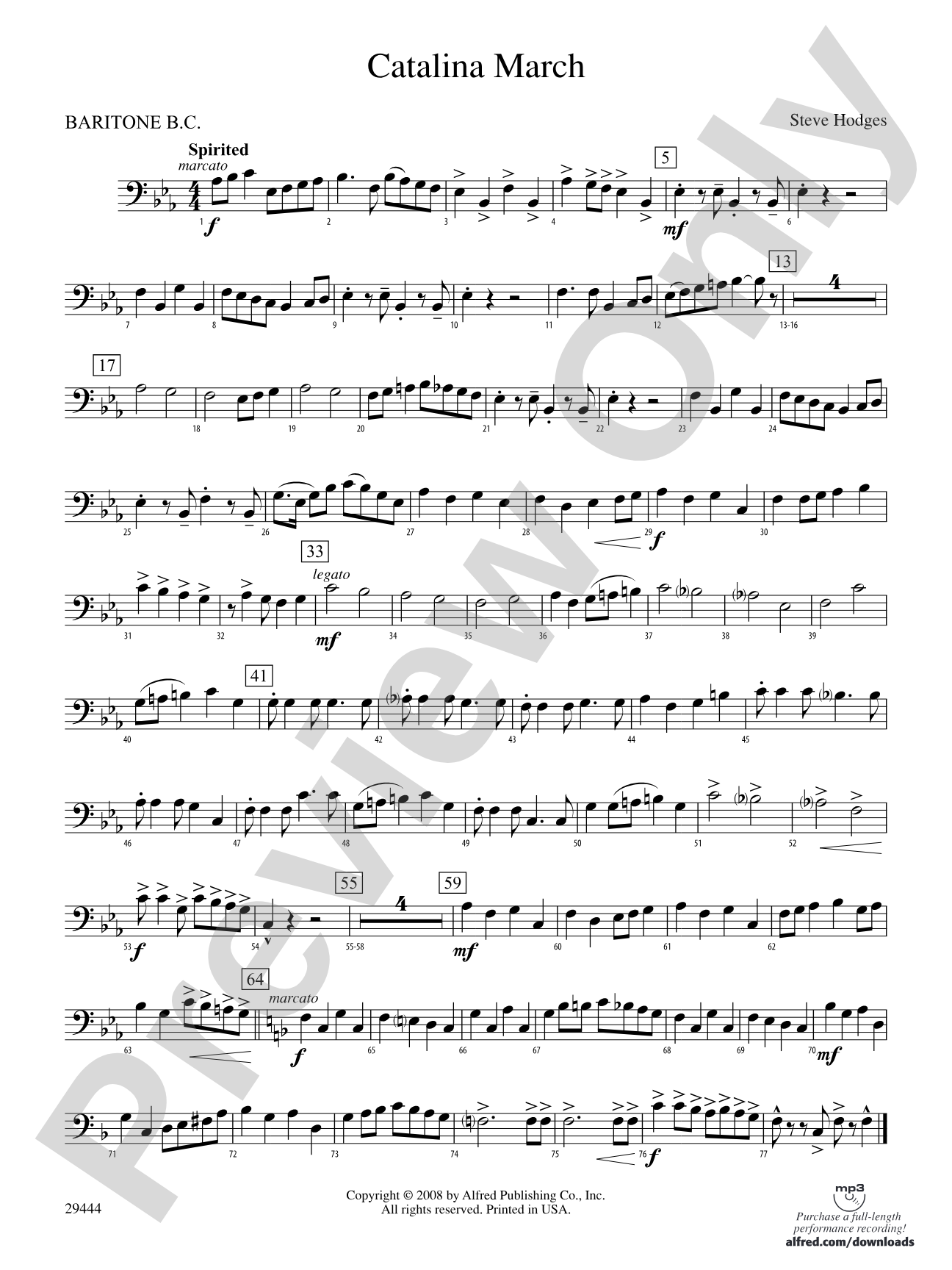 Catalina March: Baritone B.C.