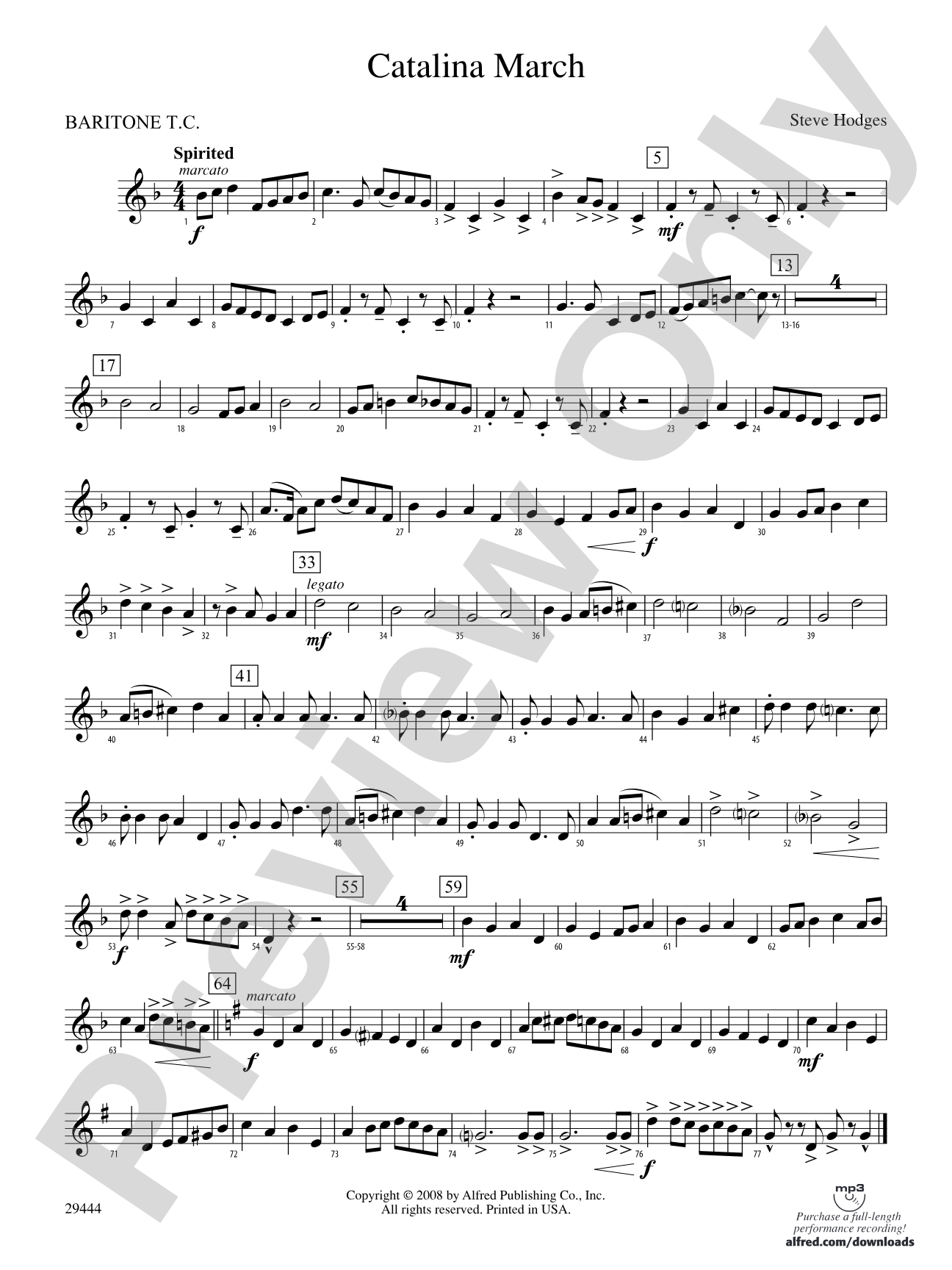 Catalina March: Baritone T.C.