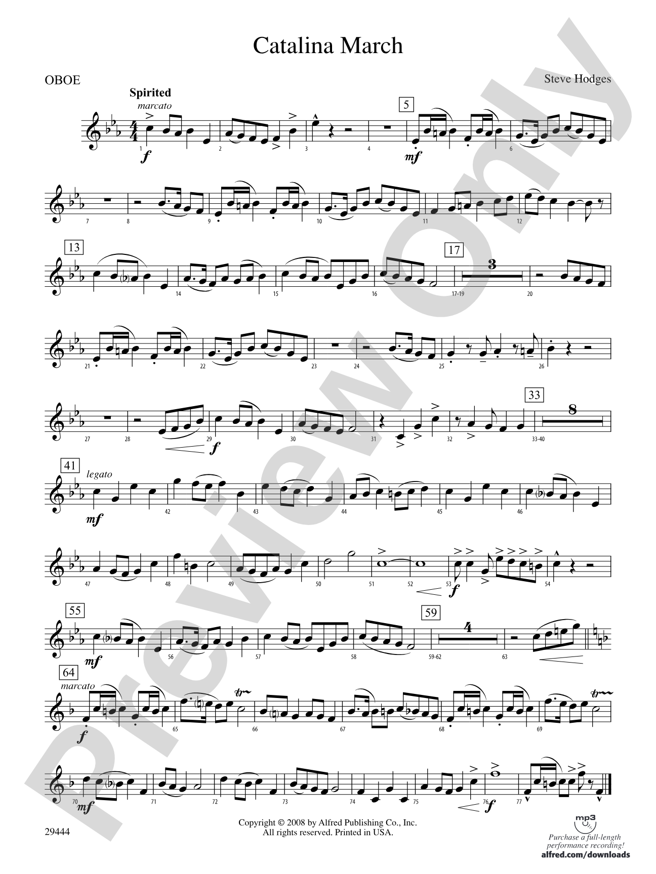 Catalina March: Oboe