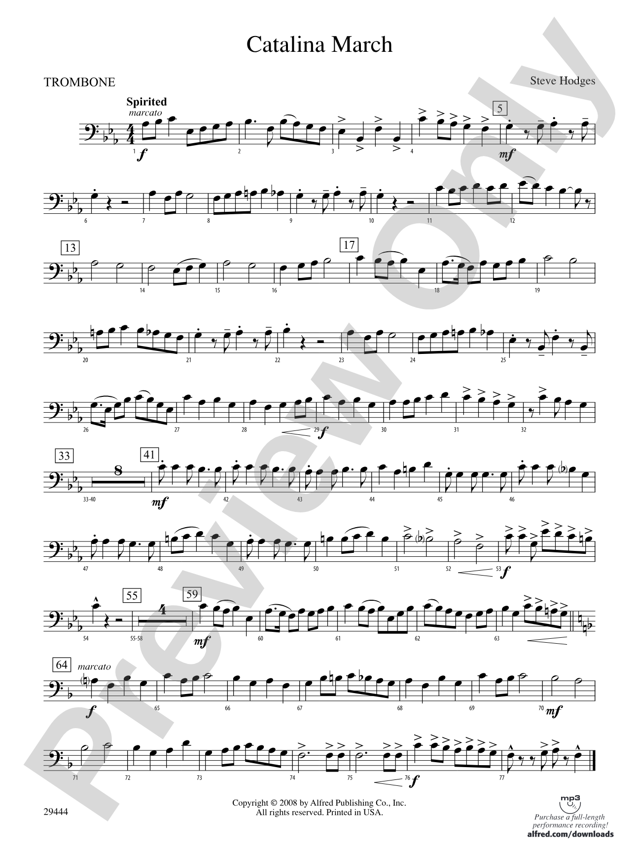 Catalina March: 1st Trombone