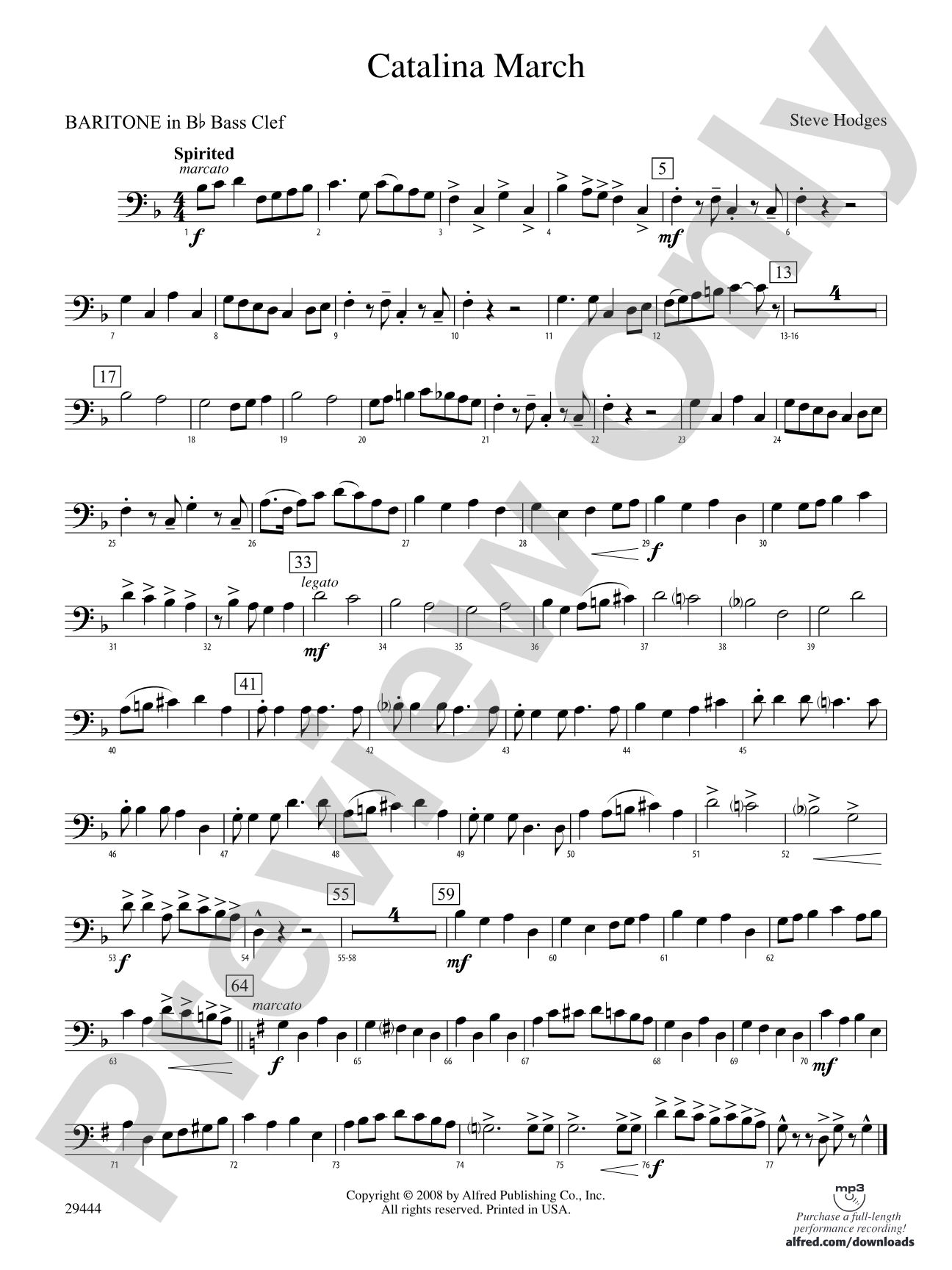 Catalina March: (wp) B-flat Baritone B.C.
