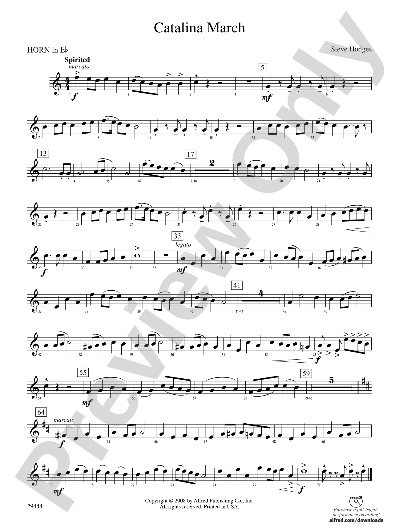 Catalina March: (wp) 1st Horn in E-flat