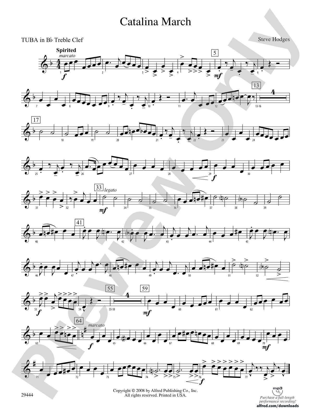 Catalina March: (wp) B-flat Tuba T.C.