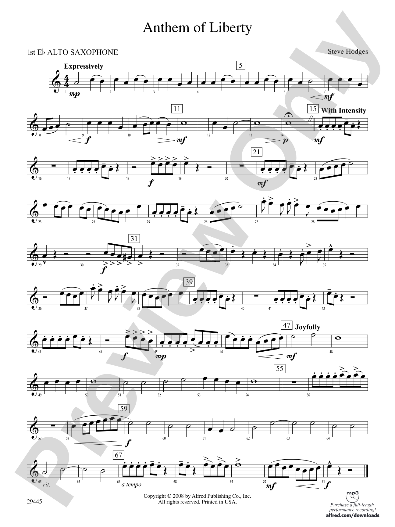 Anthem of Liberty: E-flat Alto Saxophone
