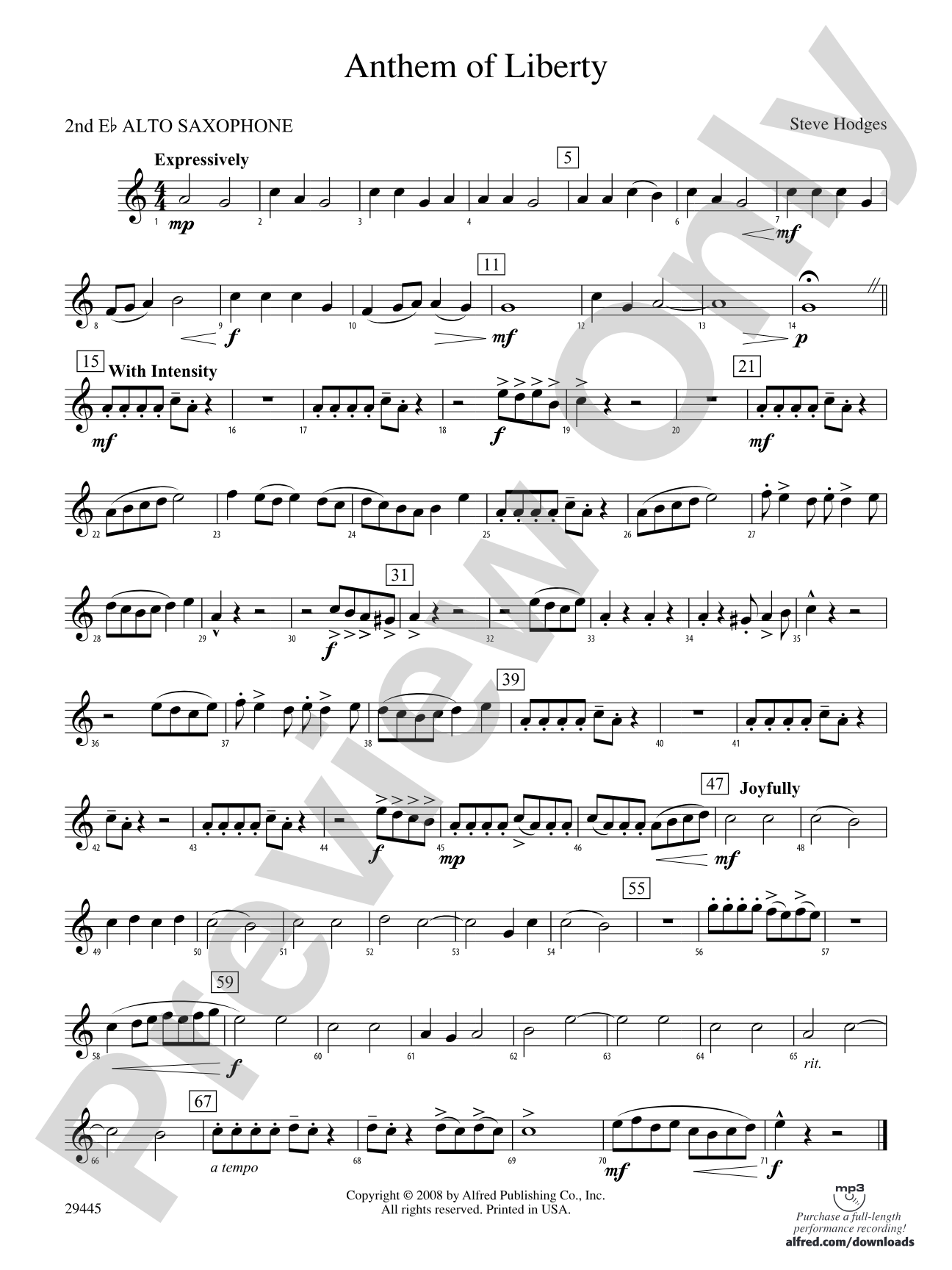 Anthem of Liberty: 2nd E-flat Alto Saxophone