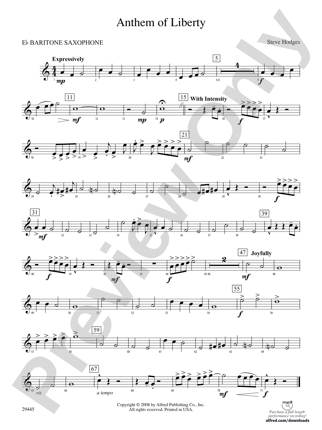 Anthem of Liberty: E-flat Baritone Saxophone