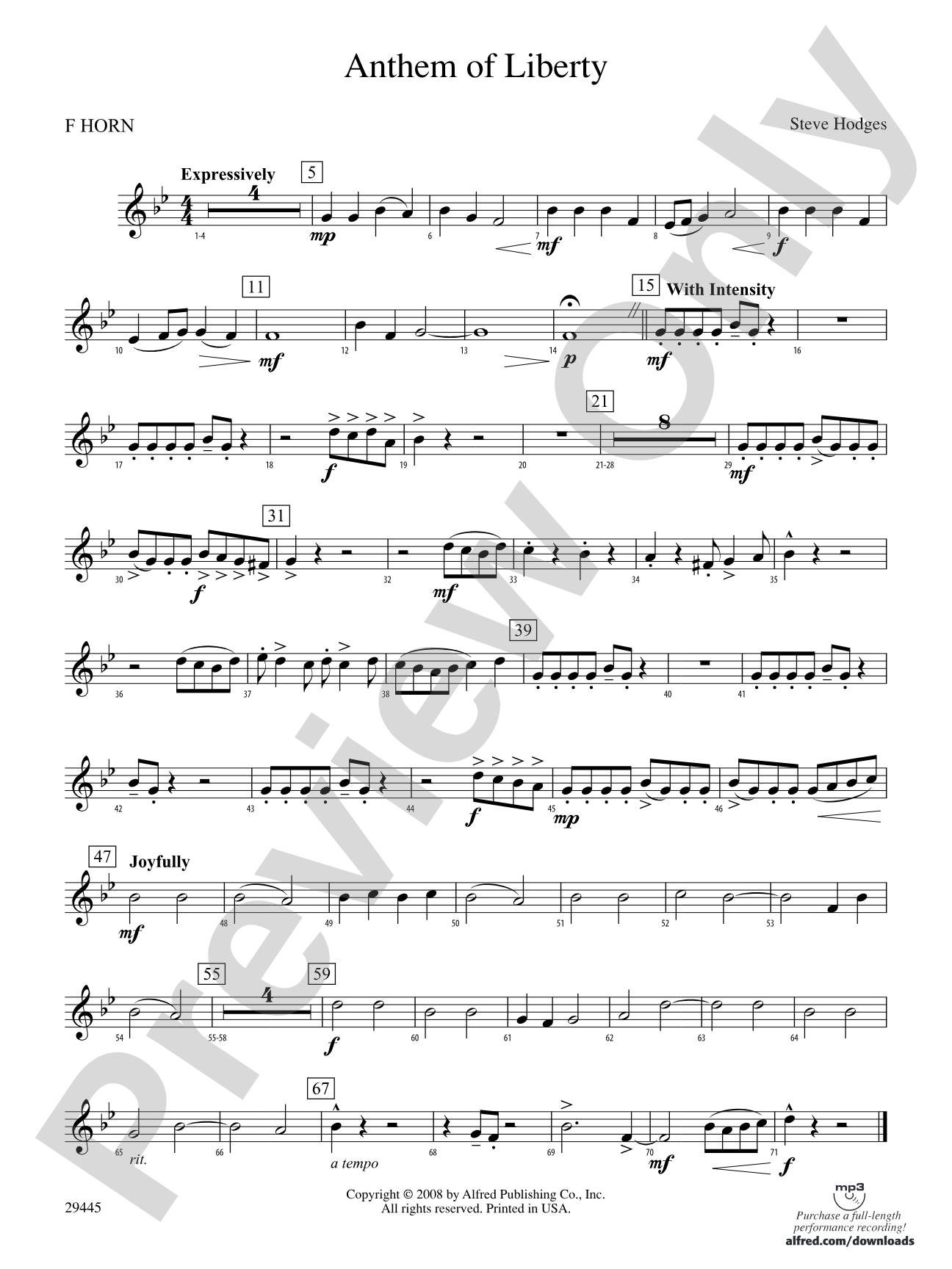 Anthem of Liberty: 1st F Horn