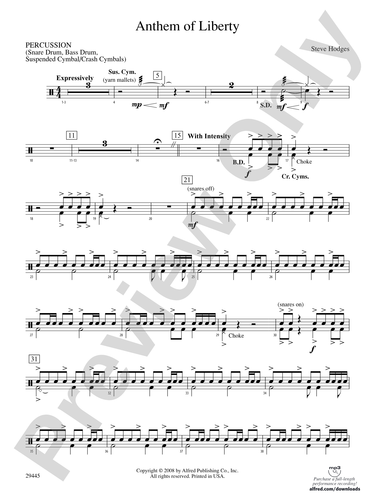 Anthem of Liberty: 1st Percussion