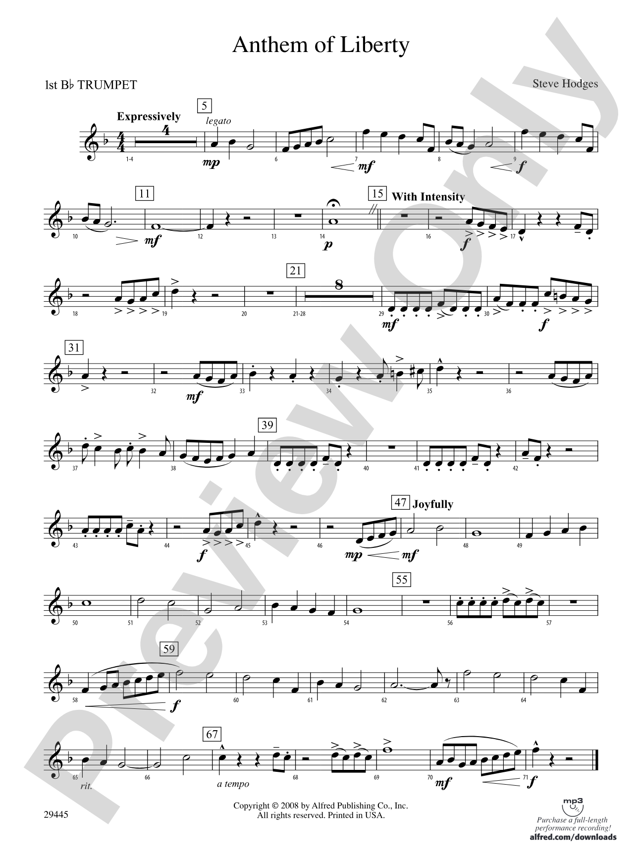 Anthem of Liberty: 1st B-flat Trumpet
