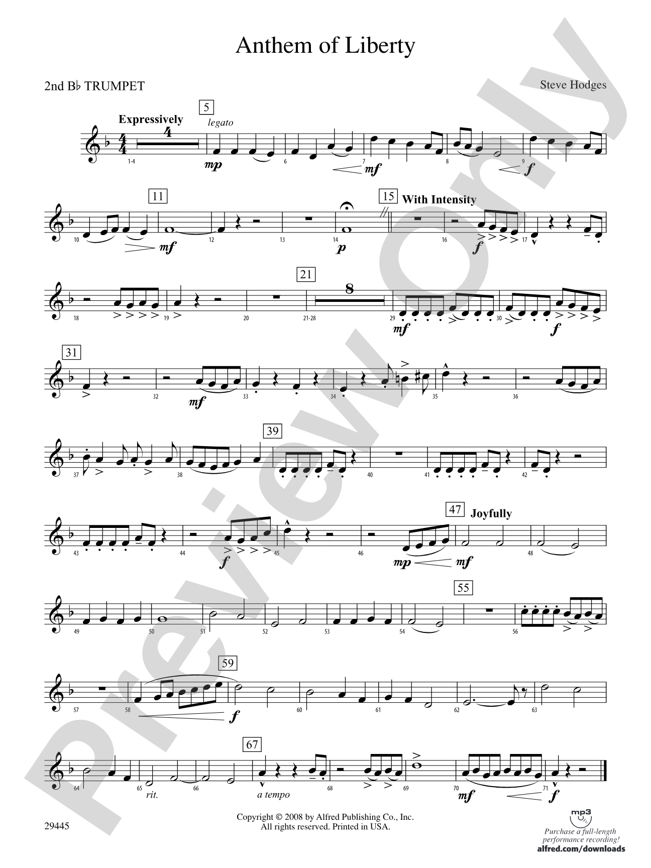 Anthem of Liberty: 2nd B-flat Trumpet