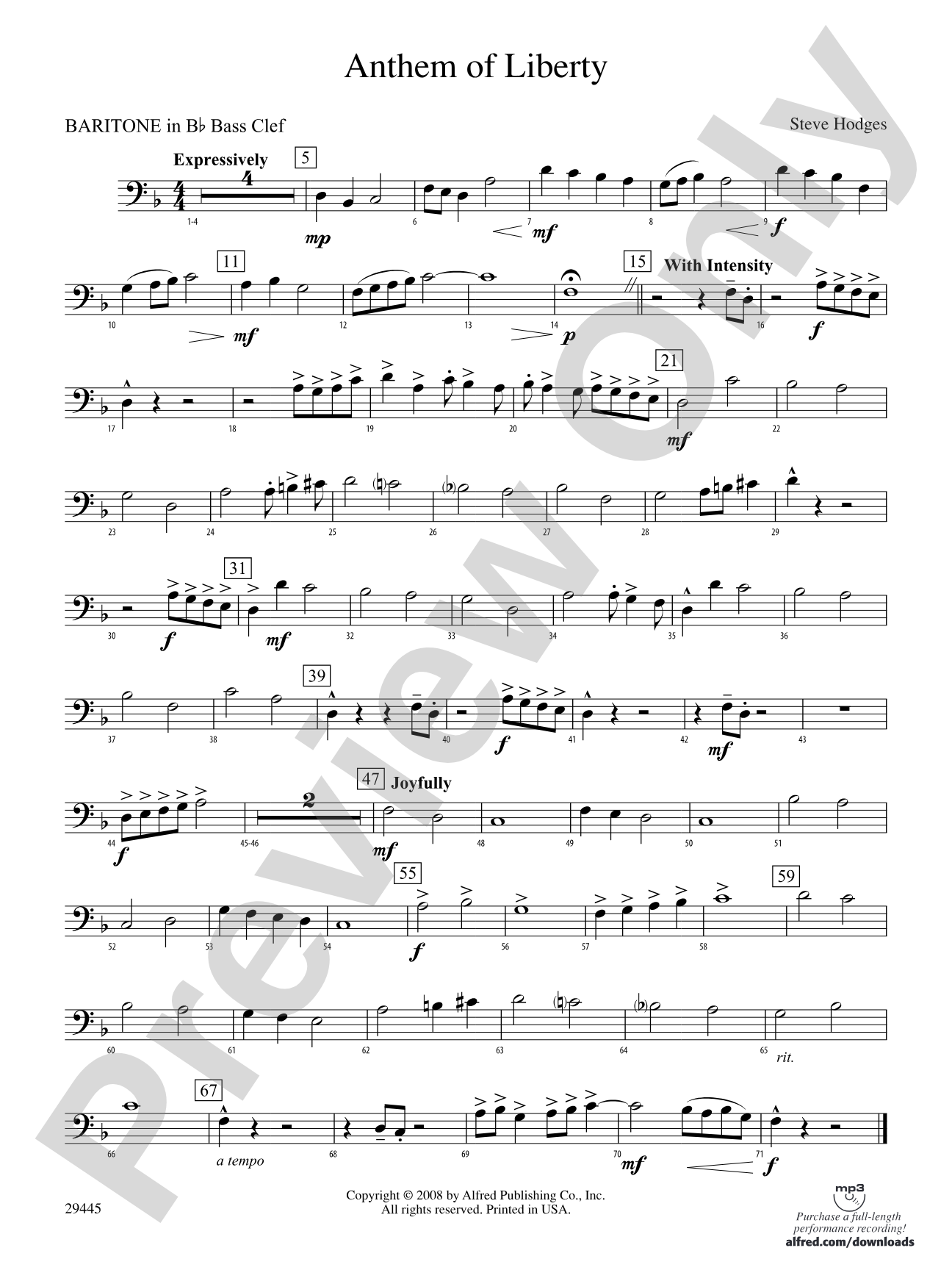 Anthem of Liberty: (wp) B-flat Baritone B.C.