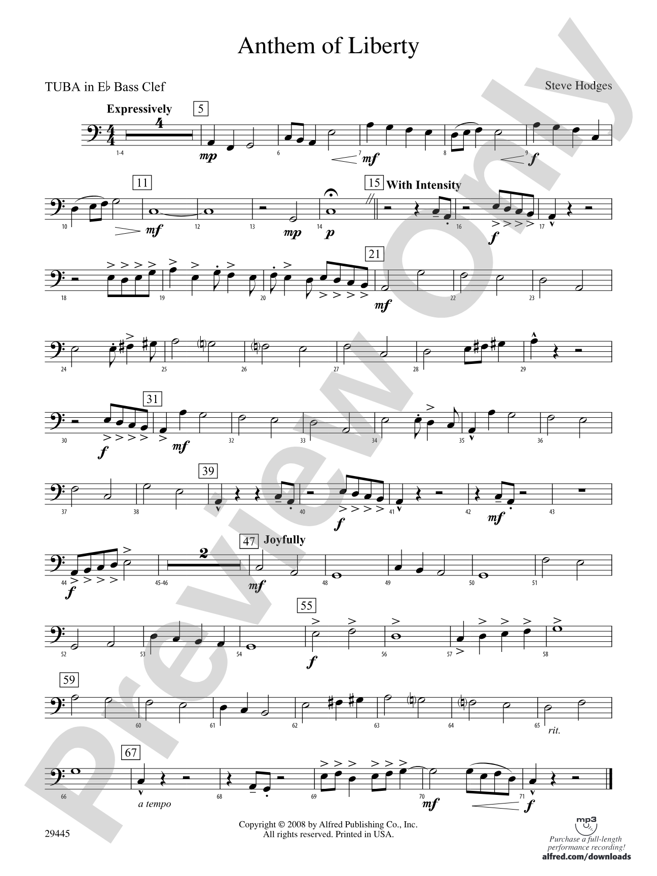 Anthem of Liberty: (wp) E-flat Tuba B.C.