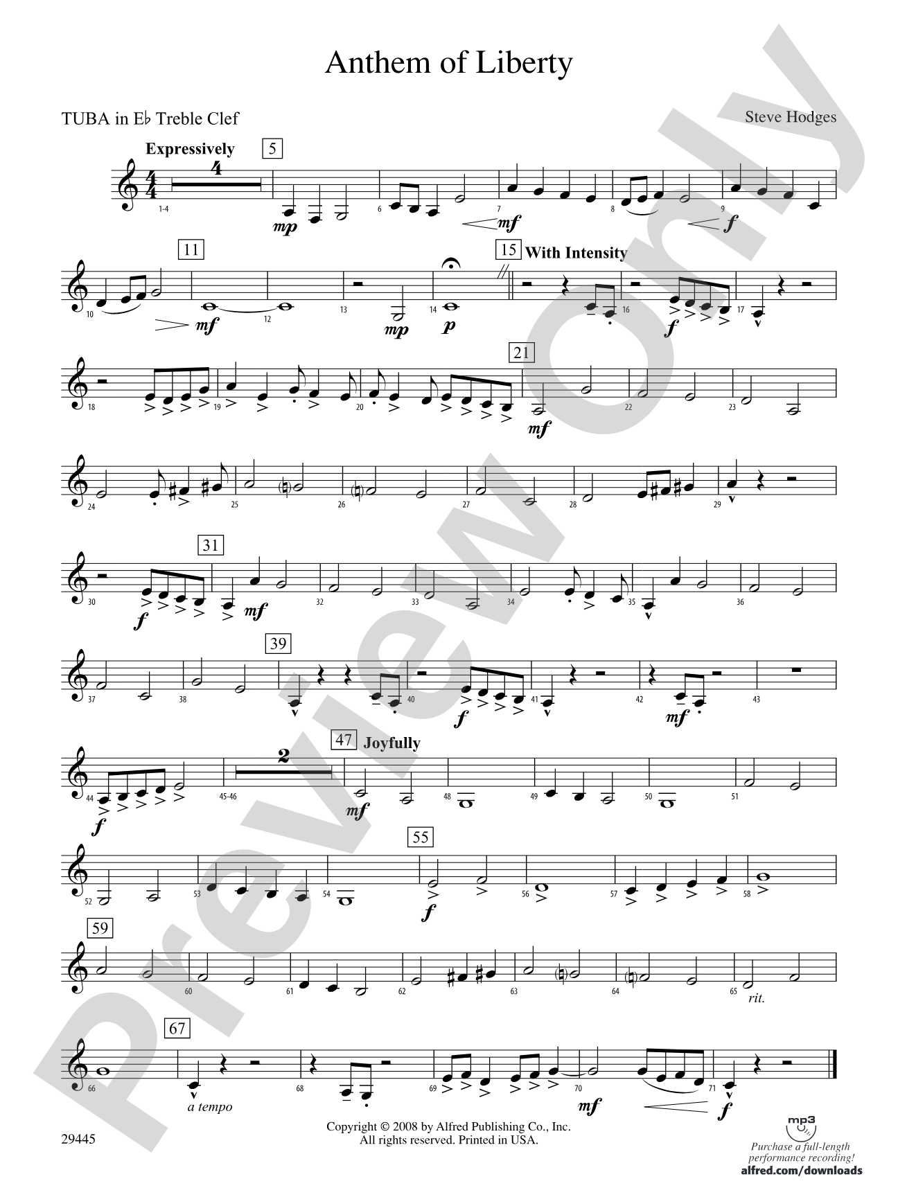 Anthem of Liberty: (wp) E-flat Tuba T.C.