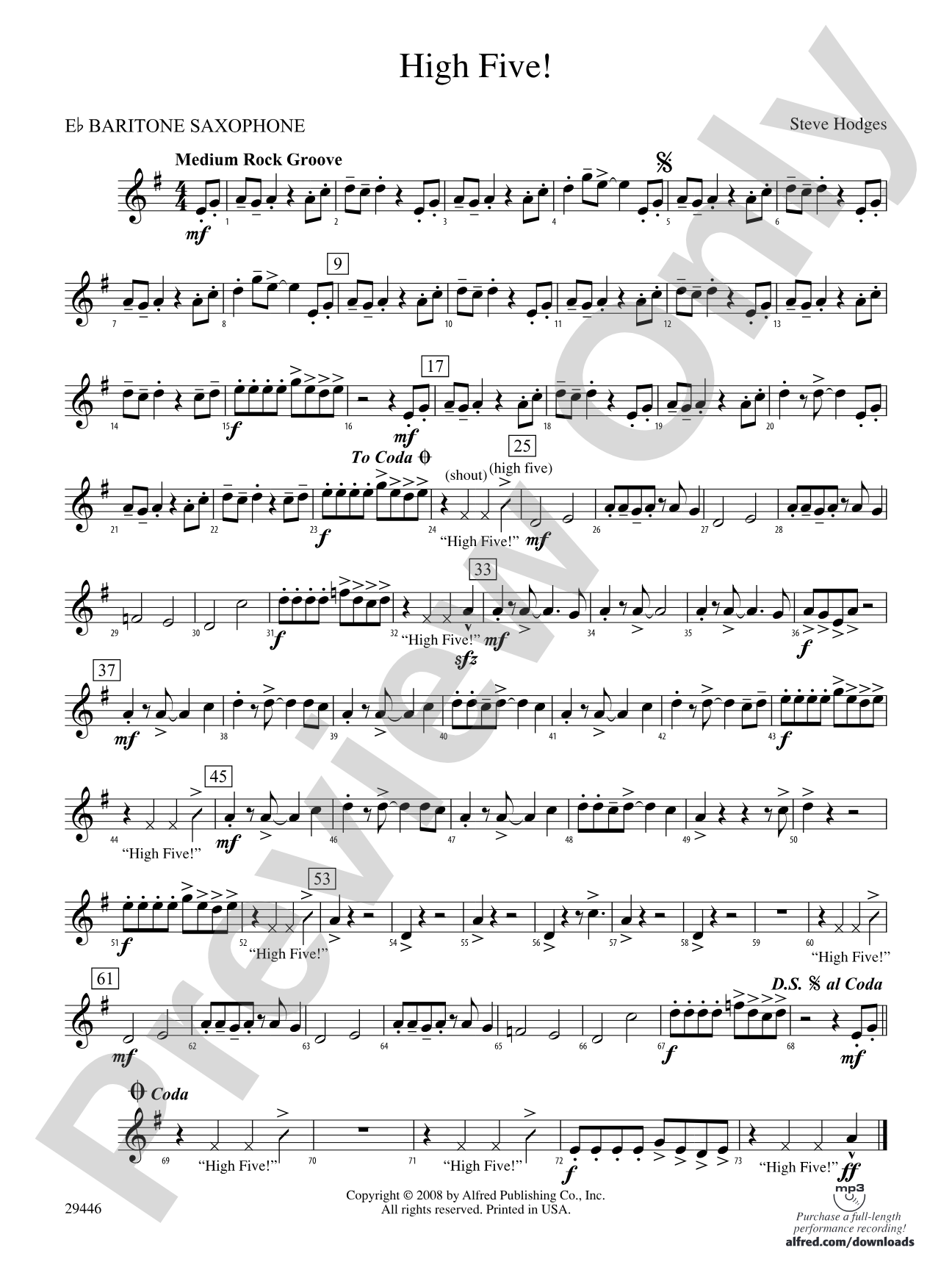 High Five!: E-flat Baritone Saxophone
