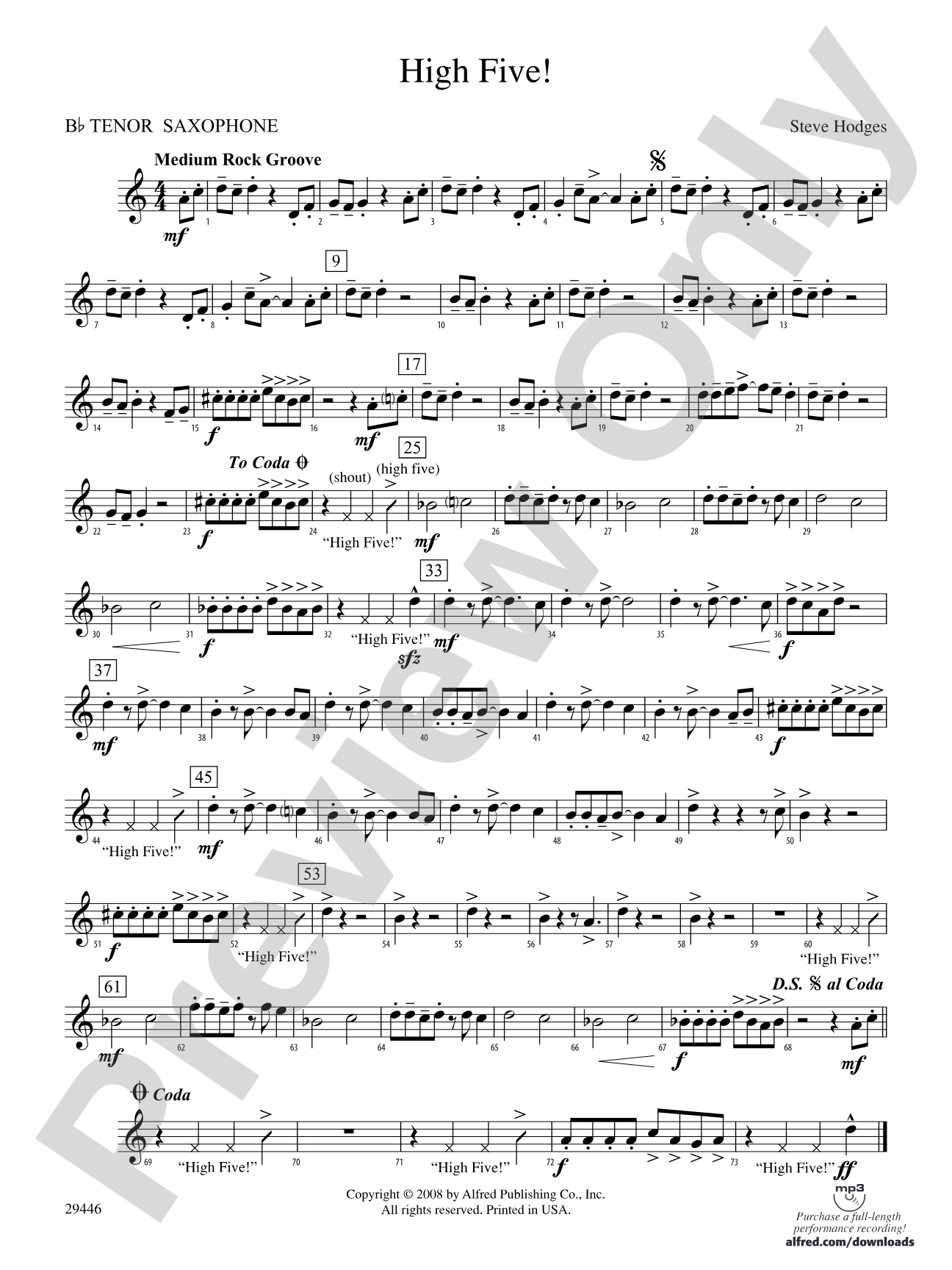 High Five!: B-flat Tenor Saxophone