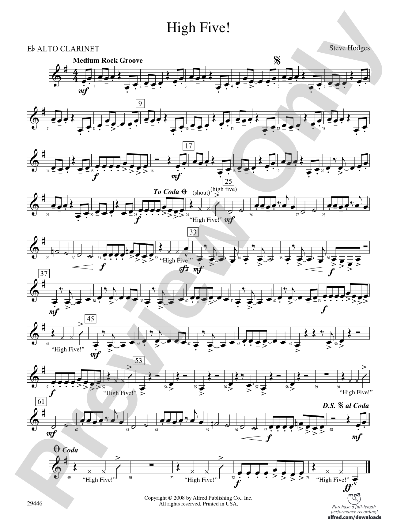 High Five!: (wp) E-flat Alto Clarinet