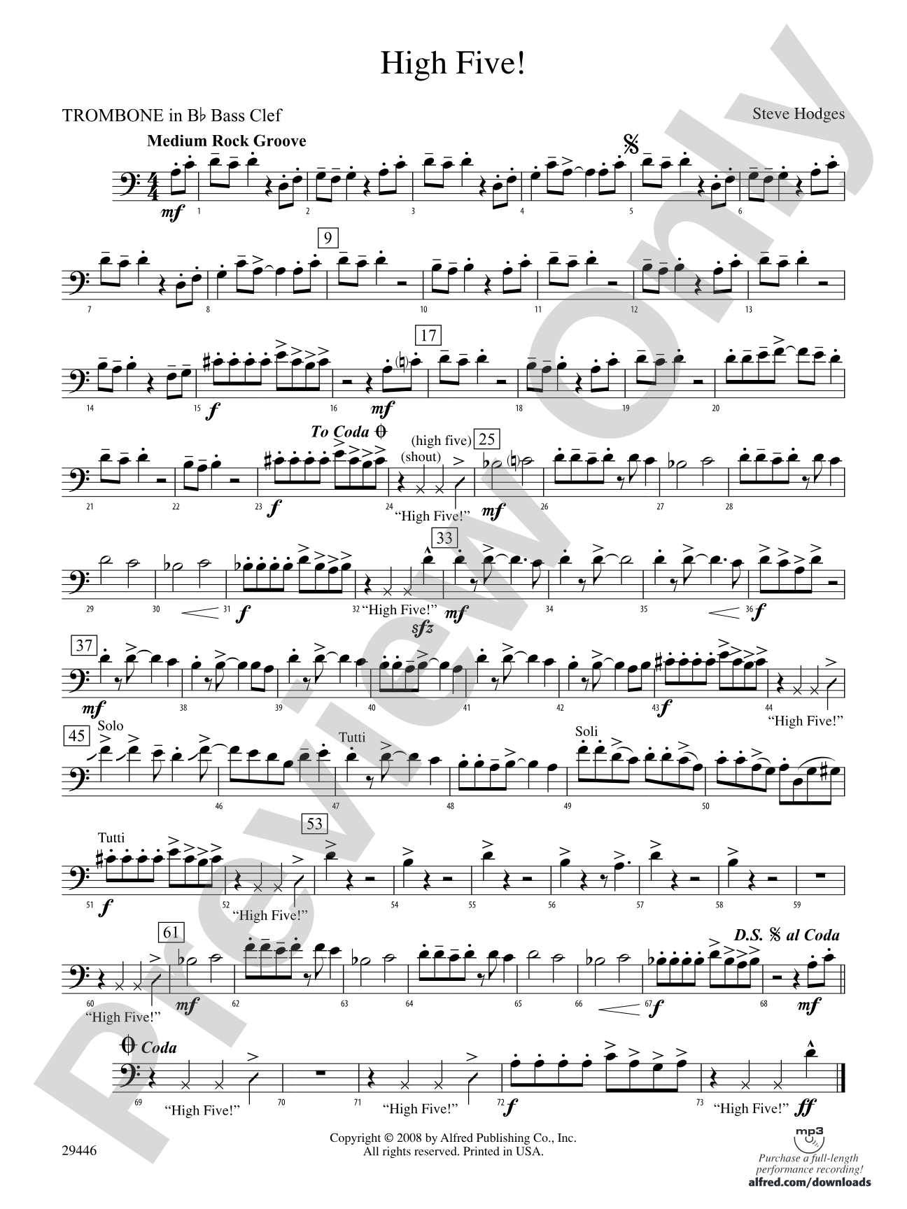 High Five!: (wp) 1st B-flat Trombone B.C.