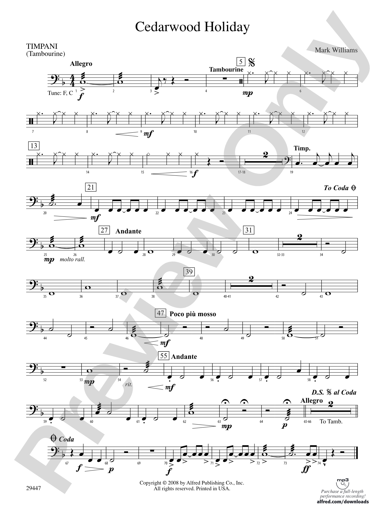 Cedarwood Holiday: Timpani