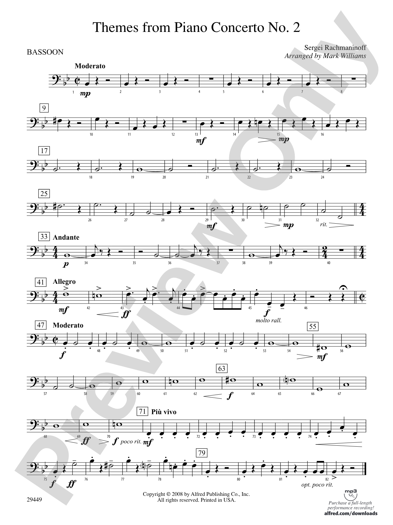 Themes from Piano Concerto No. 2: Bassoon