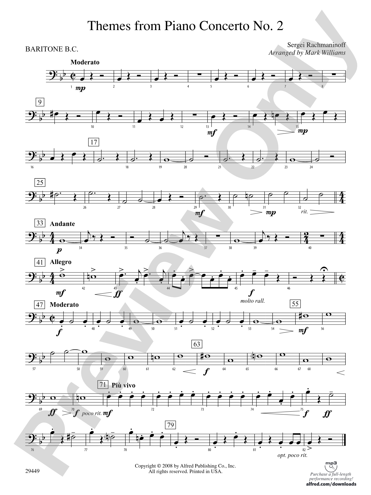 Themes from Piano Concerto No. 2: Baritone B.C.